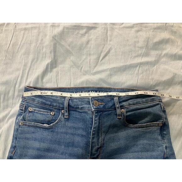 Flare Jeans 2000s American Eagle Blue Denim Women's 8 Next Level Stretch - Picture 5 of 8